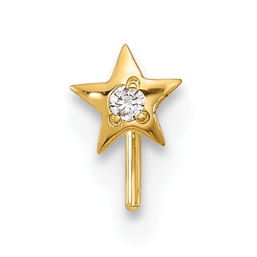 Lovely Rita's Body Jewelry 14k Yellow Gold  23 Gauge CZ Star Nose Stud