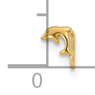 Lovely Rita's Body Jewelry 14k Yellow Gold  23 Gauge Dolphin Nose Ring