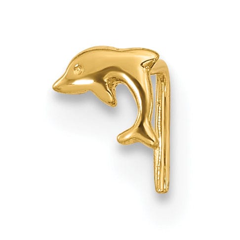 Lovely Rita's Body Jewelry 14k Yellow Gold  23 Gauge Dolphin Nose Ring