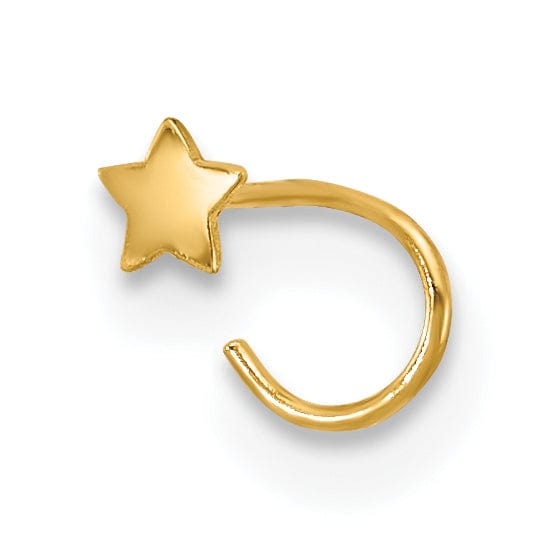 Lovely Rita's Body Jewelry 14k Yellow Gold  23 Gauge Star Nose Ring