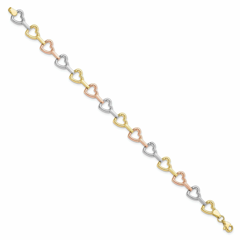 Lovely Rita's Bracelets 10k Tri Color Gold Heart Bracelet
