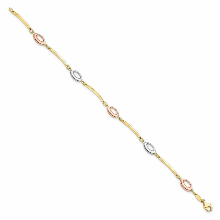 Lovely Rita's Bracelets 10k Tri Color Gold Polished Bracelet