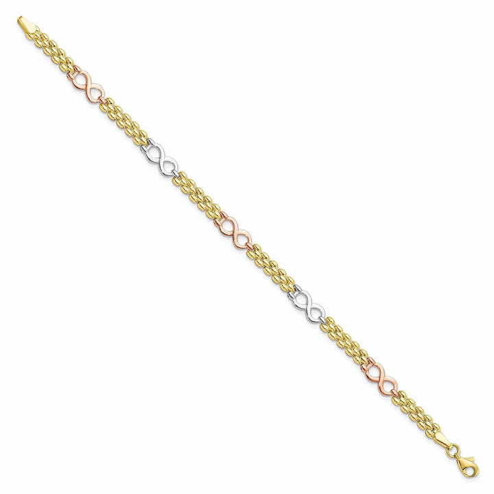 Lovely Rita's Bracelets 10K Tri Color Gold Reversible Infinity Bracelet