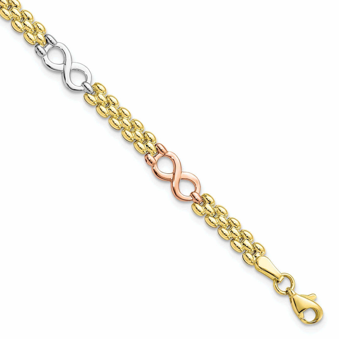 Lovely Rita's Bracelets 10K Tri Color Gold Reversible Infinity Bracelet