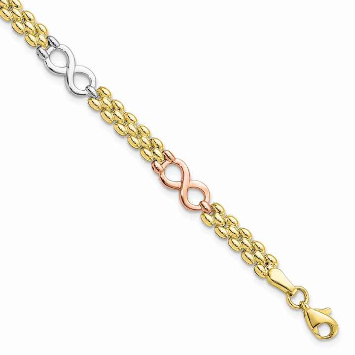 Lovely Rita's Bracelets 10K Tri Color Gold Reversible Infinity Bracelet