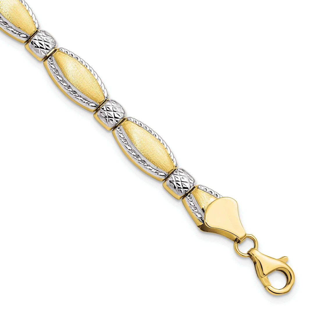 Lovely Rita's Bracelets 10k Two Tone Gold Diamond Cut Bracelet