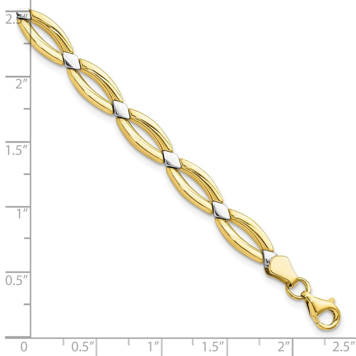 Lovely Rita's Bracelets 10k Two Tone Gold Fancy Link Bracelet
