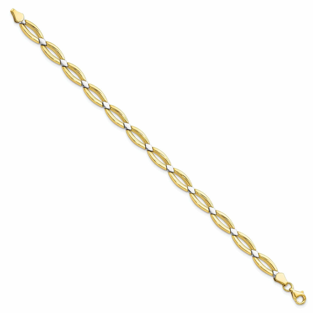 Lovely Rita's Bracelets 10k Two Tone Gold Fancy Link Bracelet