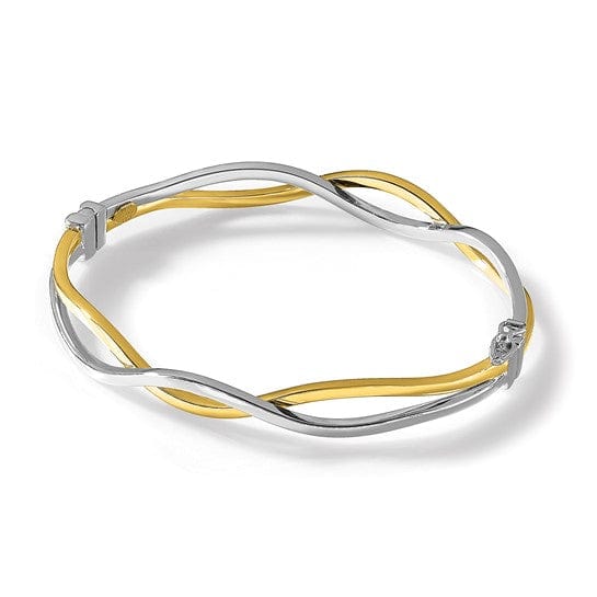 Lovely Rita's Bracelets 10k Two Tone Gold Polish Twisted Bangle Bracelet