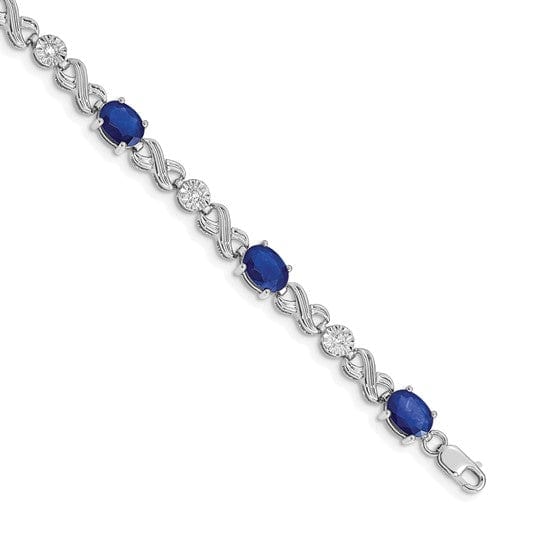 Lovely Rita's Bracelets 10k White Gold Diamond and Sapphire Infinity Bracelet