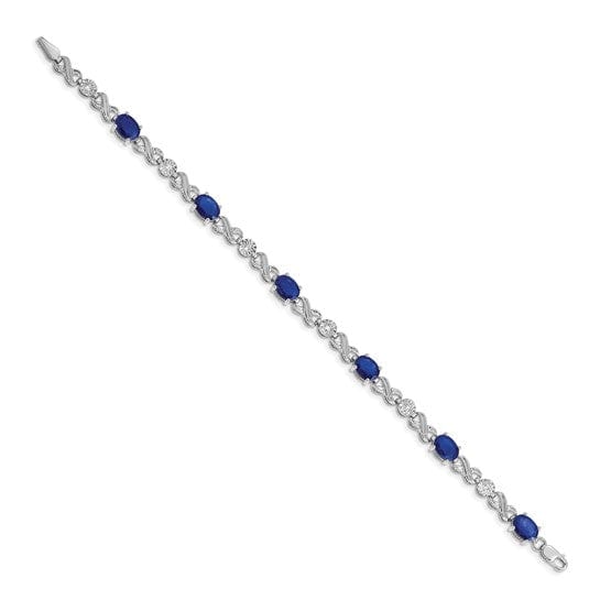 Lovely Rita's Bracelets 10k White Gold Diamond and Sapphire Infinity Bracelet