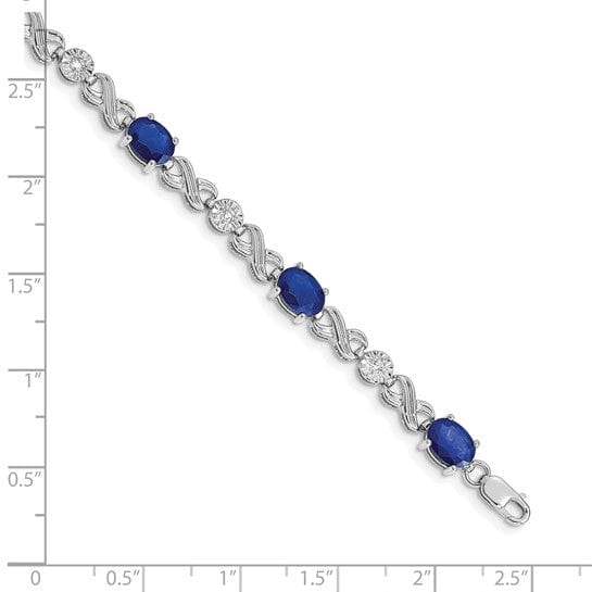 Lovely Rita's Bracelets 10k White Gold Diamond and Sapphire Infinity Bracelet