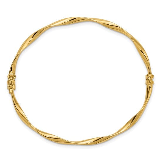 Lovely Rita's Bracelets 14K Yellow Gold Polished Twisted Hinged Bangle