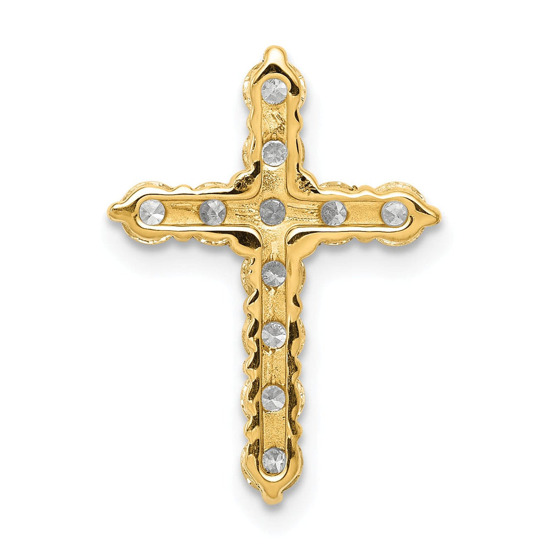 Lovely Rita's Charms & Pendants 14k 3/4 CT I1 Diamond Elegant Design Cross Chain Slide