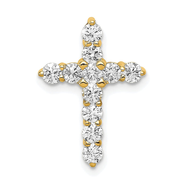Lovely Rita's Charms & Pendants 14k 3/4 CT I1 Diamond Elegant Design Cross Chain Slide