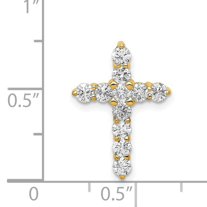 Lovely Rita's Charms & Pendants 14k 3/4 CT I1 Diamond Elegant Design Cross Chain Slide