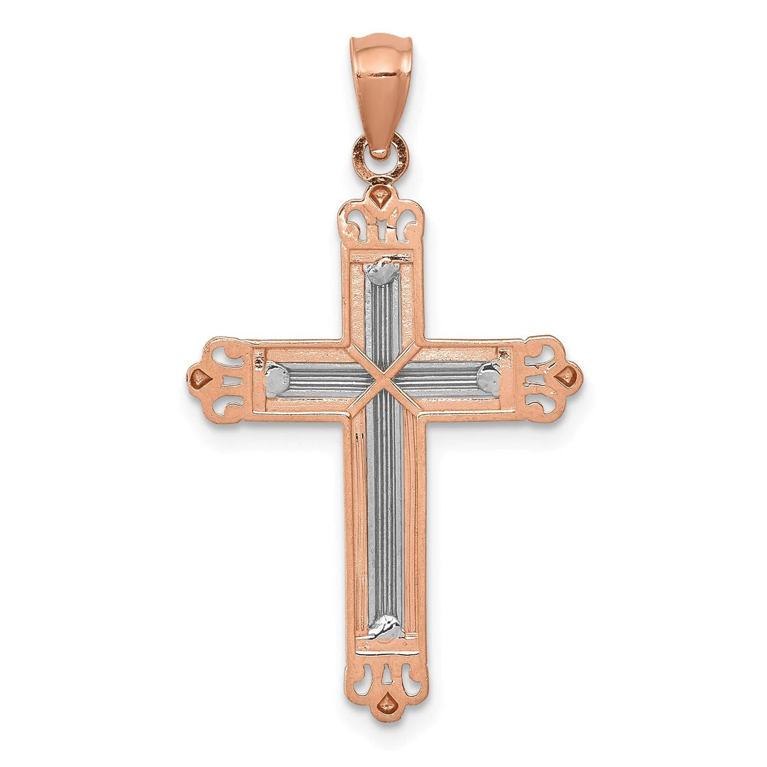 Lovely Rita's Charms & Pendants 14K Rose Gold Classic D.C Fleur de Lis Cross Pendant