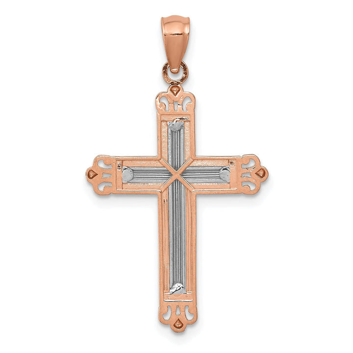 Lovely Rita's Charms & Pendants 14K Rose Gold Classic D.C Fleur de Lis Cross Pendant