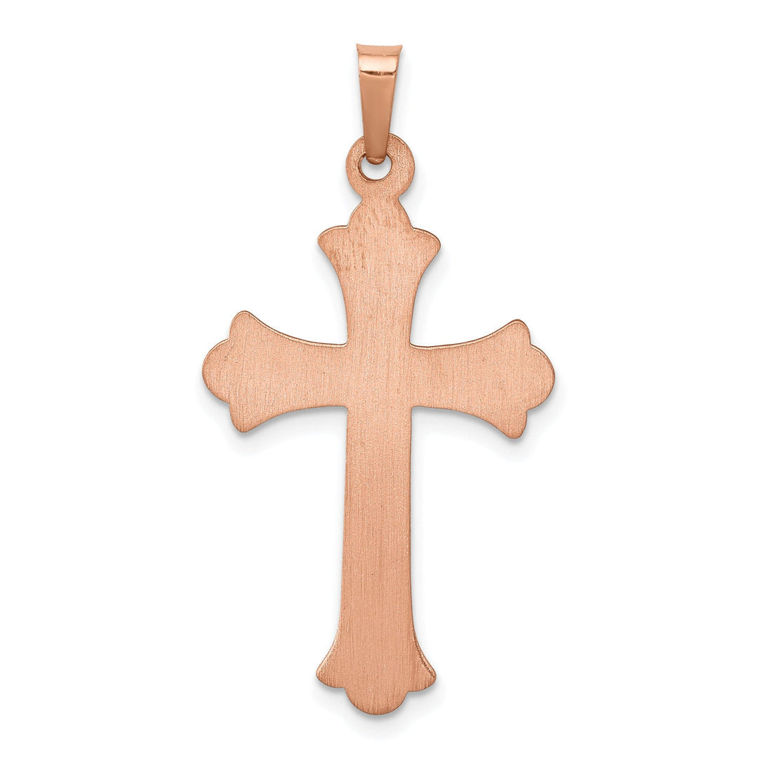 Lovely Rita's Charms & Pendants 14K Rose Gold Classic Fleur de Lis Cross Pendant