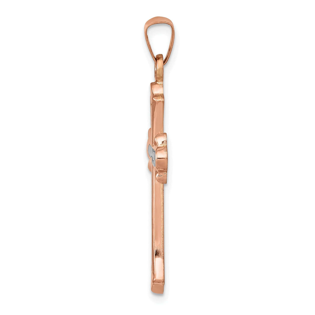 Lovely Rita's Charms & Pendants 14K Rose Gold Classic Fleur de Lis Cross Pendant