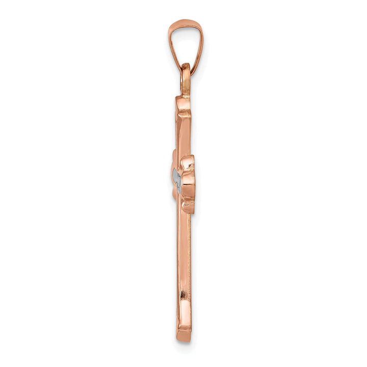 Lovely Rita's Charms & Pendants 14K Rose Gold Classic Fleur de Lis Cross Pendant