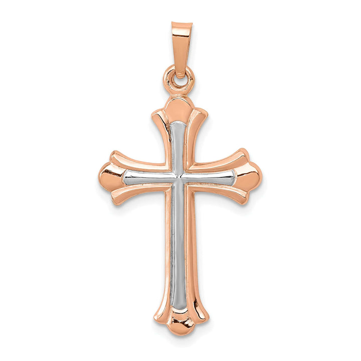 Lovely Rita's Charms & Pendants 14K Rose Gold Classic Fleur de Lis Cross Pendant