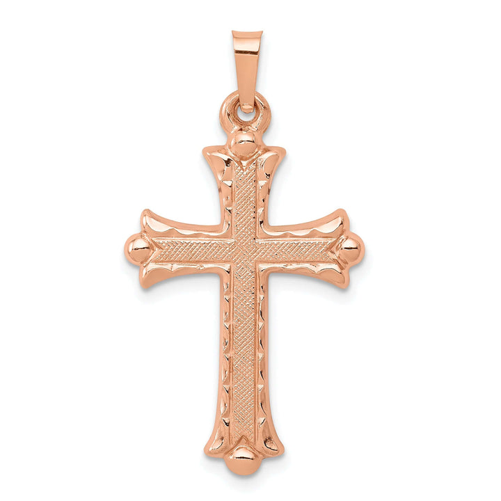 Lovely Rita's Charms & Pendants 14K Rose Gold Classic & Polished Fleur de Lis Cross Pendant