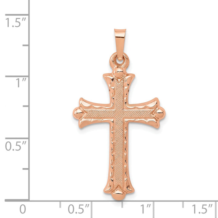 Lovely Rita's Charms & Pendants 14K Rose Gold Classic & Polished Fleur de Lis Cross Pendant