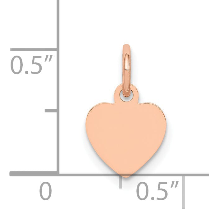 Lovely Rita's Charms & Pendants 14K Rose Gold Polish Heart Shaped Disc Pendant
