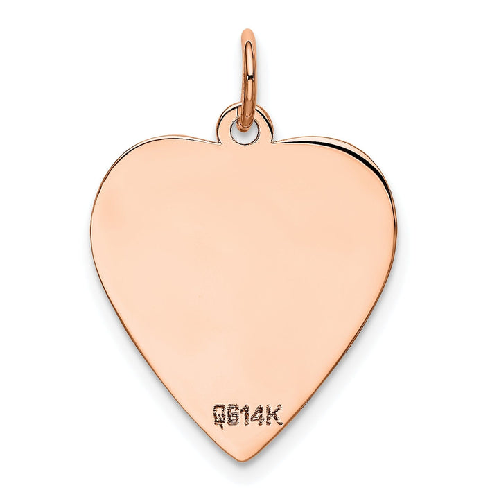 Lovely Rita's Charms & Pendants 14K Rose Gold Polished Heart Shaped Disc Pendant
