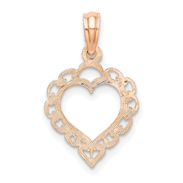 Lovely Rita's Charms & Pendants 14K Rose Polished Lace Border Heart Pendant