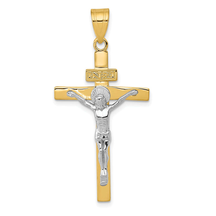 Lovely Rita's Charms & Pendants 14K Two-Tone Gold Artistic INRI Cross Pendant