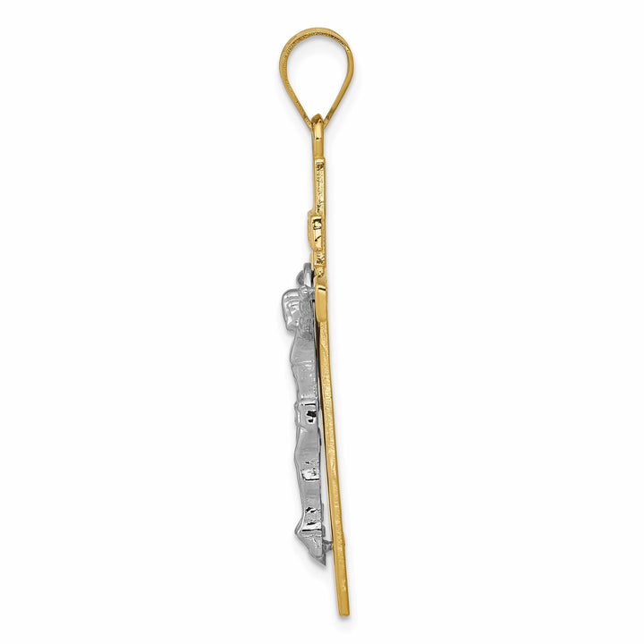Lovely Rita's Charms & Pendants 14K Two-Tone Gold Artistic INRI Cross Pendant