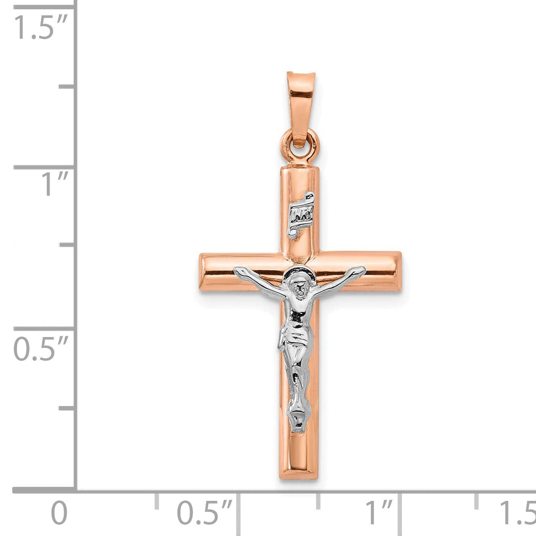 Lovely Rita's Charms & Pendants 14K Two-Tone Gold Bold Hollow INRI Cross Pendant