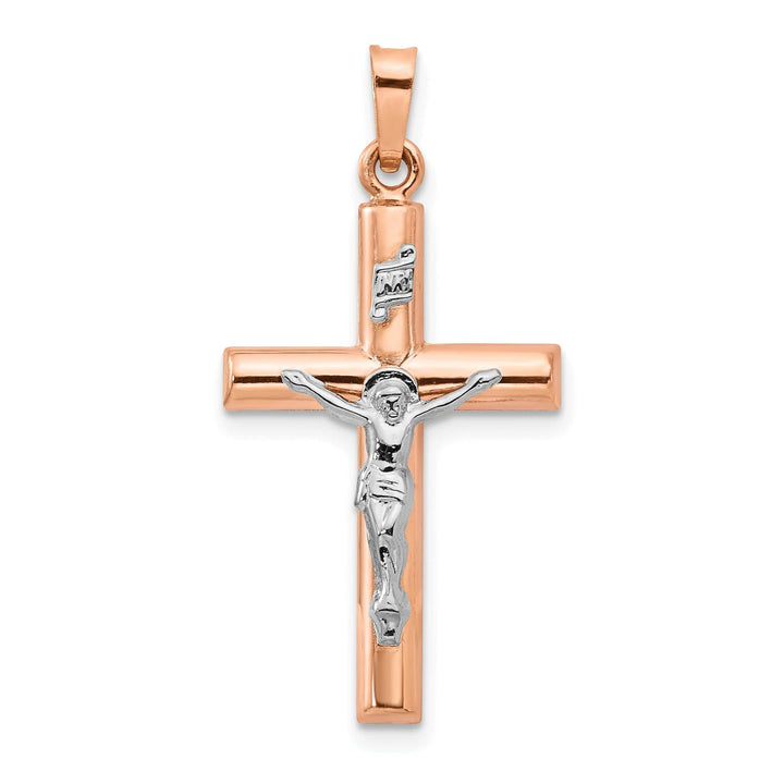 Lovely Rita's Charms & Pendants 14K Two-Tone Gold Bold Hollow INRI Cross Pendant