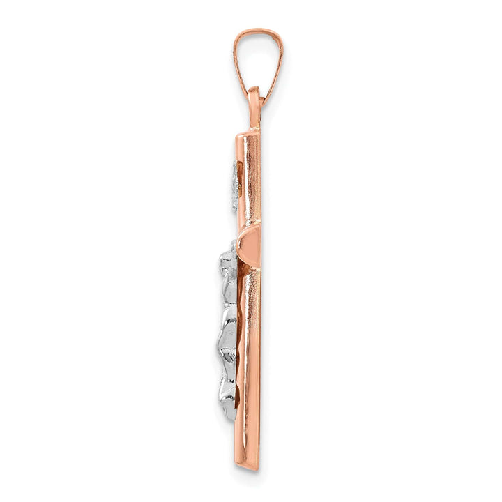 Lovely Rita's Charms & Pendants 14K Two-Tone Gold Bold Hollow INRI Cross Pendant