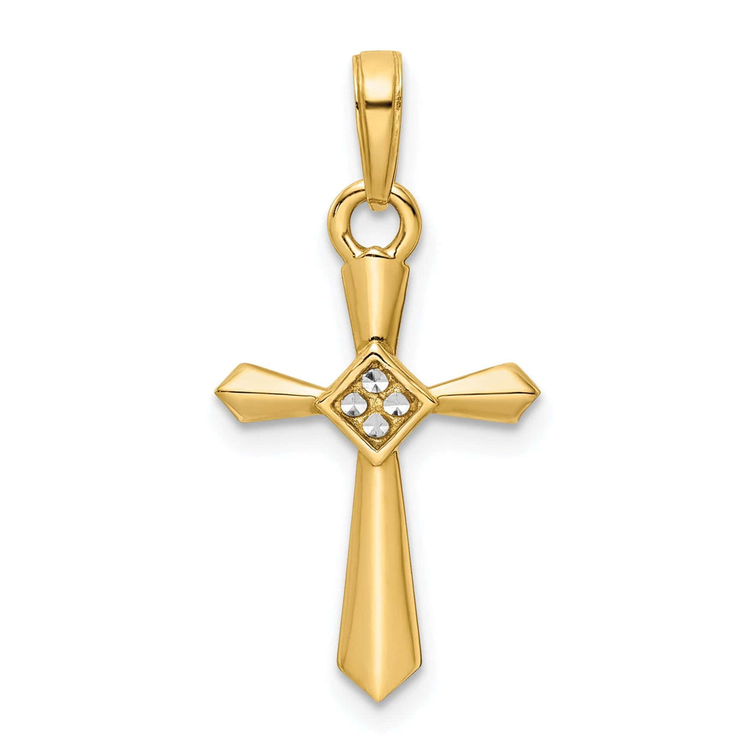 Lovely Rita's Charms & Pendants 14K Two-Tone Gold Classic and Rhodium D.C Passion Cross Pendant