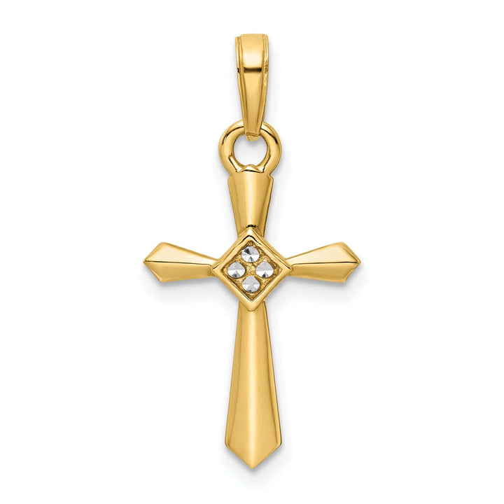 Lovely Rita's Charms & Pendants 14K Two-Tone Gold Classic and Rhodium D.C Passion Cross Pendant