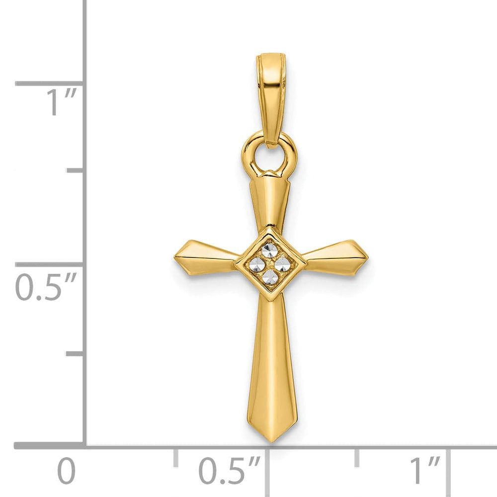 Lovely Rita's Charms & Pendants 14K Two-Tone Gold Classic and Rhodium D.C Passion Cross Pendant
