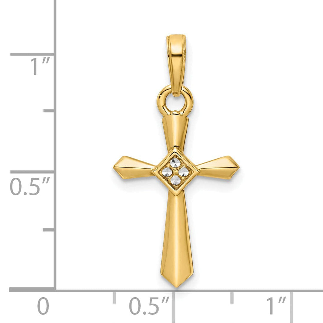 Lovely Rita's Charms & Pendants 14K Two-Tone Gold Classic and Rhodium D.C Passion Cross Pendant