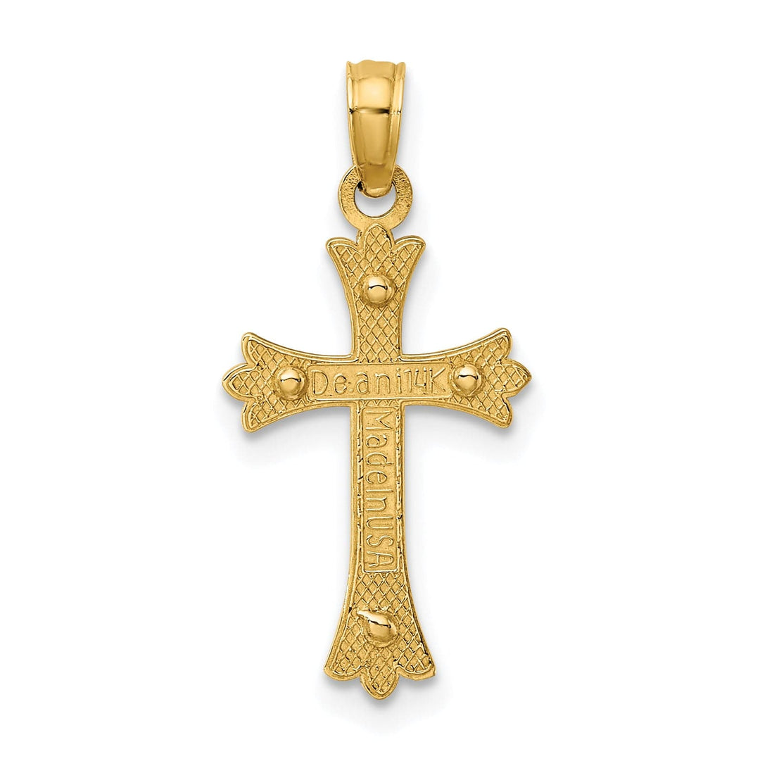 Lovely Rita's Charms & Pendants 14K Two-Tone Gold Classic Center Fleur de Lis Cross Pendant