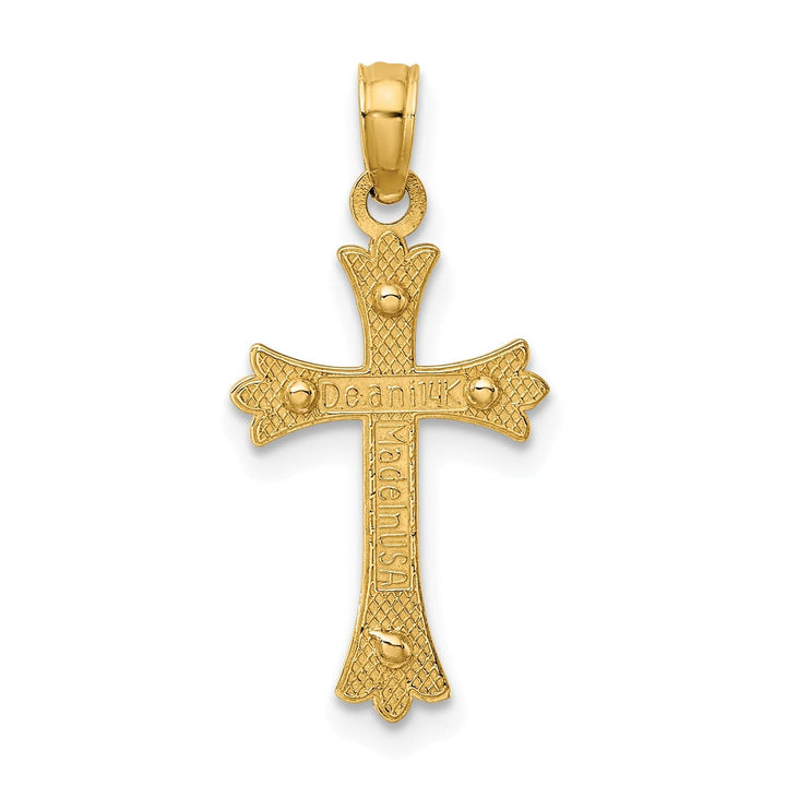 Lovely Rita's Charms & Pendants 14K Two-Tone Gold Classic Center Fleur de Lis Cross Pendant