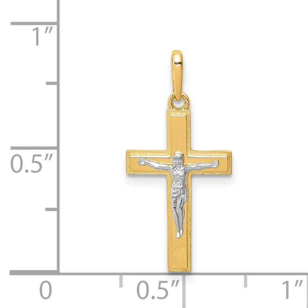 Lovely Rita's Charms & Pendants 14K Two-Tone Gold Classic Crucifix Cross Pendant