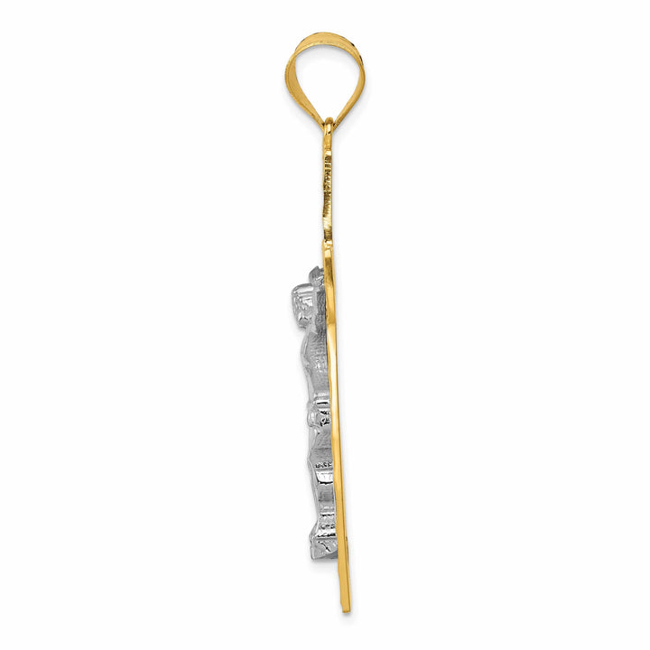 Lovely Rita's Charms & Pendants 14K Two-Tone Gold Classic D.C Crucifix Cross Pendant