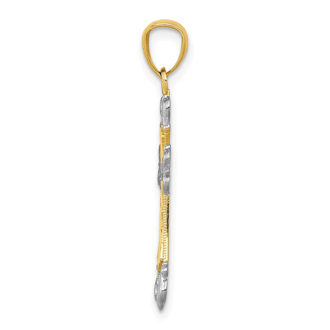 Lovely Rita's Charms & Pendants 14K Two-Tone Gold Classic D.C Filigree Cross Pendant