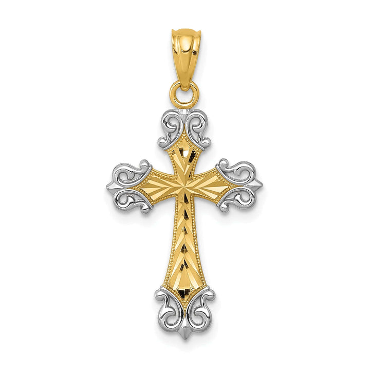 Lovely Rita's Charms & Pendants 14K Two-Tone Gold Classic D.C Filigree Cross Pendant