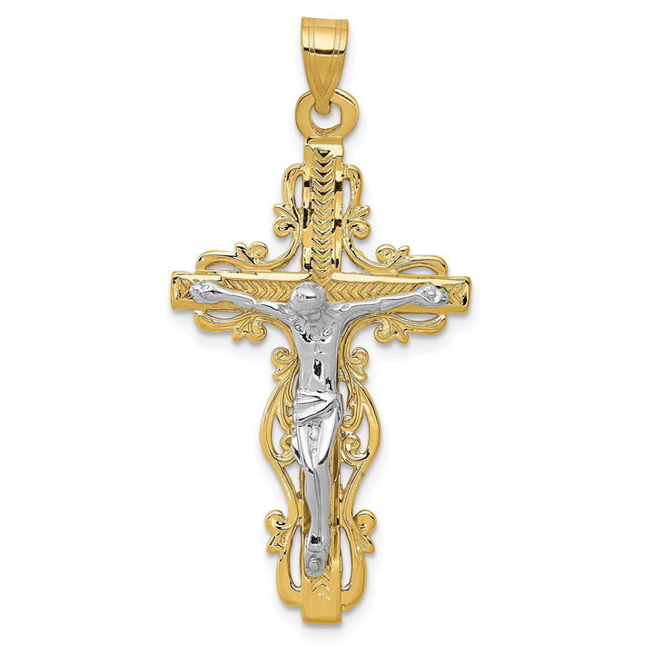 Lovely Rita's Charms & Pendants 14K Two-Tone Gold Classic D.C Fleur de Lis Cross Pendant