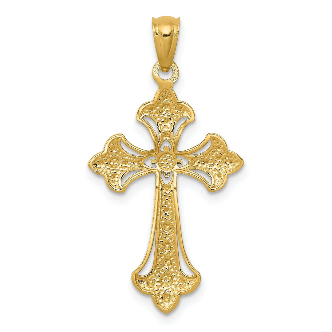 Lovely Rita's Charms & Pendants 14K Two-Tone Gold Classic D.C Fleur de Lis Cross Pendant