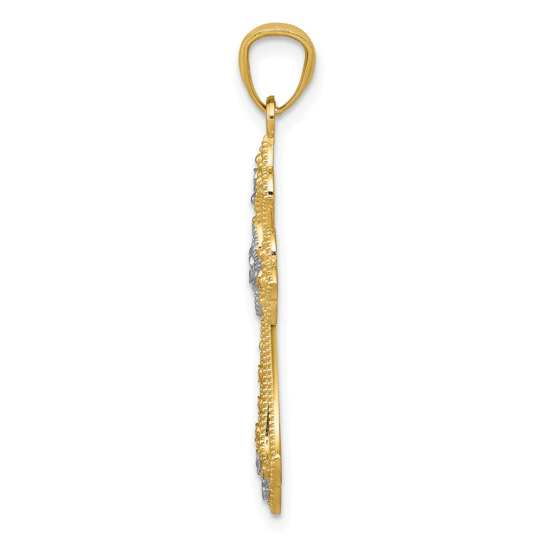 Lovely Rita's Charms & Pendants 14K Two-Tone Gold Classic D.C Fleur de Lis Cross Pendant