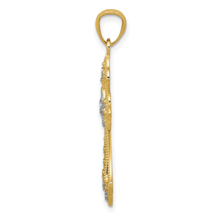 Lovely Rita's Charms & Pendants 14K Two-Tone Gold Classic D.C Fleur de Lis Cross Pendant